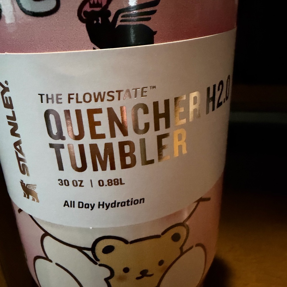 Stanley Pink Quencher Tumbler with Bear Artwork - Picture 2 of 5